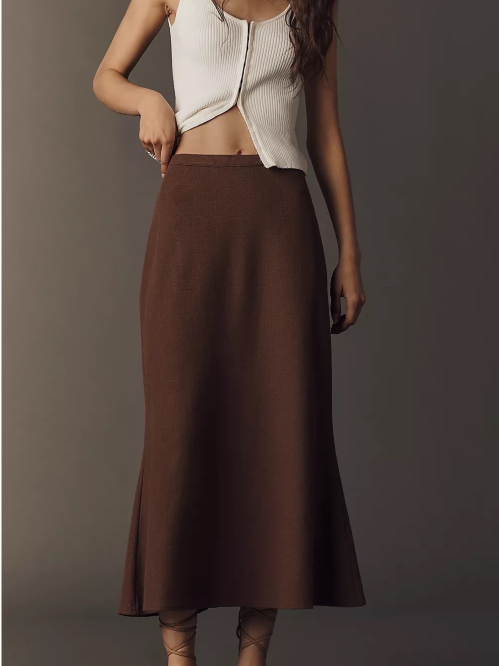 NWT Brown Maeve Knit Trumpet Skirt - Picture 3 of 4